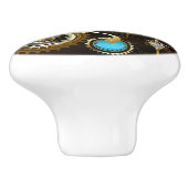 Bouton De Porte En Céramique Steampunk Rusty Background (Côté)