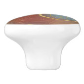 Bouton De Porte En Céramique Strata automne | Burnt Orange Gold Turquoise Autom (Côté)