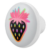 Bouton De Porte En Céramique Strawberry Door Pull in Neon and Black (Droite)