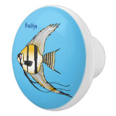 Bouton De Porte En Céramique Striped angelfish cartoon (Droite)