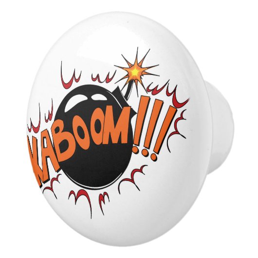 Bouton De Porte En Céramique Style comique KaBoom d'art de bruit ! (Droite)