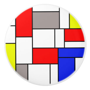 Bouton De Porte En Céramique Style de Mondrian