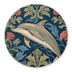 Bouton De Porte En Céramique Style Dolphin William Morris face gauche