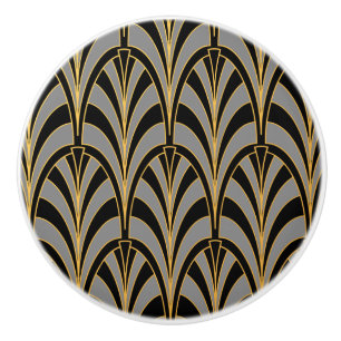Bouton De Porte En Céramique Style fan égyptien Art déco