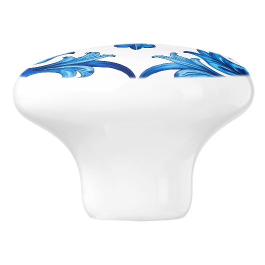 Bouton De Porte En Céramique style italien, méditerranéen, mosaïque, bleu, (Côté)