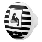 Bouton De Porte En Céramique Stylish Black Panther Cat White (Droite)