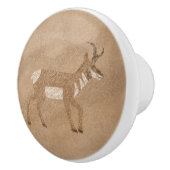 Bouton De Porte En Céramique Sud-Ouest Pronghorn Marcher Antelope Petroglyph (Droite)