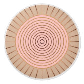 Bouton De Porte En Céramique Sunburst géométrique moderne - Peach et Tan (Devant)