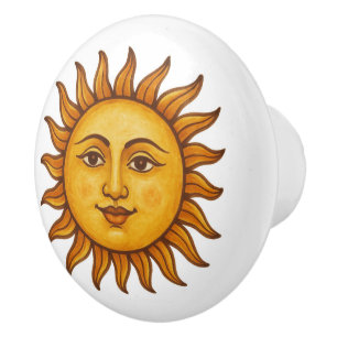 Bouton De Porte En Céramique Sunface