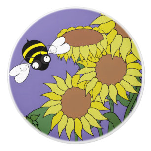 Bouton De Porte En Céramique Sunflower Ceramic Knob