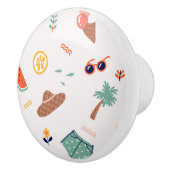 Bouton De Porte En Céramique Sunny Beach Fun Motif (Droite)