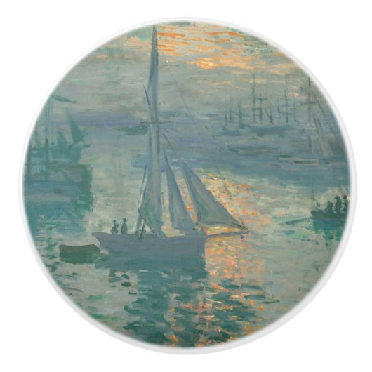 Bouton De Porte En Céramique Sunrise (Marine) par Claude Monet (Devant)