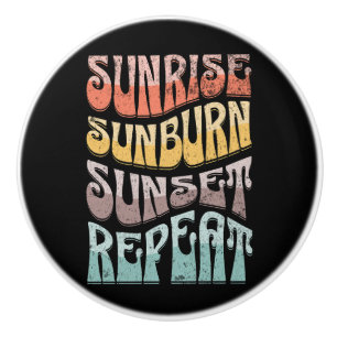 Bouton De Porte En Céramique Sunrise Sunburn Sunset Répétition