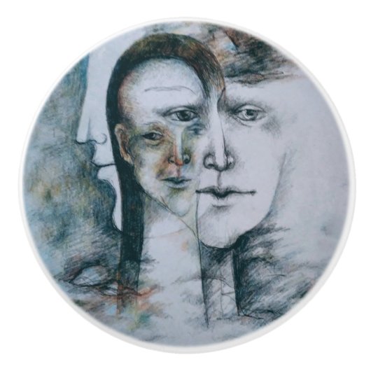 Bouton De Porte En Céramique Surréalisme numérique original  (Devant)