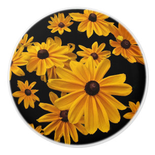 Bouton De Porte En Céramique Susan Noir-eyed fleurit le bouton en céramique