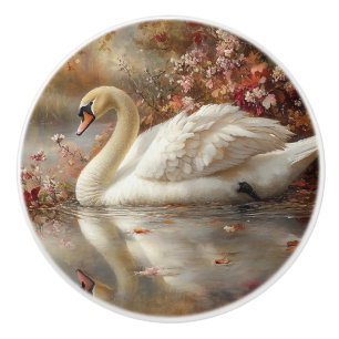Bouton De Porte En Céramique Swan Pastel Autumn Foliage Peinture