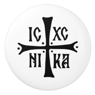 Bouton De Porte En Céramique symbole de la religion chrétienne orthodoxe croix