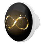 Bouton De Porte En Céramique Symbole d'infini doré (Droite)