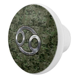 Bouton De Porte En Céramique Symbole du cancer du zodiaque sur la caméra numéri