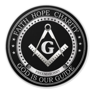 Bouton De Porte En Céramique Symbole franc-maçonnerie