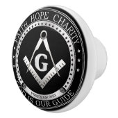 Bouton De Porte En Céramique Symbole franc-maçonnerie (Droite)