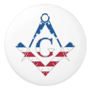 Bouton De Porte En Céramique Symbole Freemasonic des États-Unis