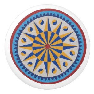 Bouton De Porte En Céramique Symbole hex hex hollandais de Pennsylvanie à douze