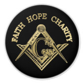 Bouton De Porte En Céramique Symbole maçonnique (Devant)