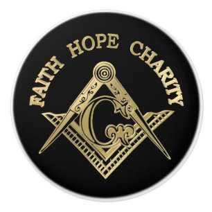 Bouton De Porte En Céramique Symbole maçonnique