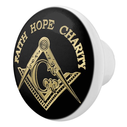 Bouton De Porte En Céramique Symbole maçonnique (Droite)