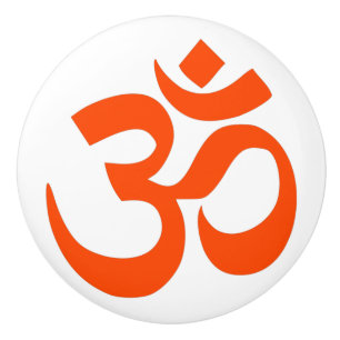 Bouton De Porte En Céramique Symbole Om indien
