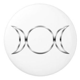 Bouton De Porte En Céramique Symbole triple païen de déesse de Falln