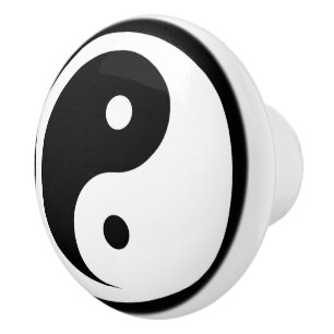 Bouton De Porte En Céramique Symbole Yin Yang - dessin de tatouage solide 2