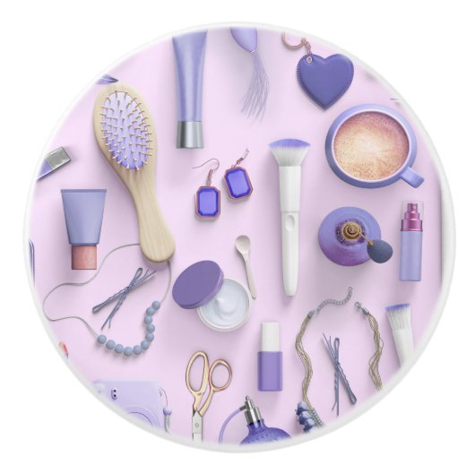 Bouton De Porte En Céramique Table Vanité pourpre (Devant)