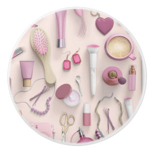 Bouton De Porte En Céramique Tableau rose de vanité