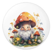 Bouton De Porte En Céramique Tabouret jaune Gnome (Devant)