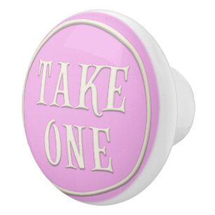 Bouton De Porte En Céramique "Take One" Wonderland Tea Party Pastel Pink