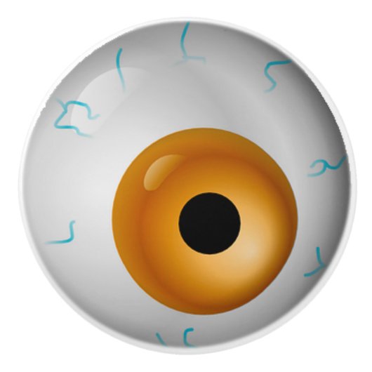 Bouton De Porte En Céramique Tan Eyeball Zombie Drawer Knower (Devant)