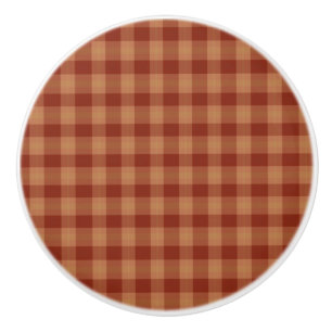 Bouton De Porte En Céramique Tan Tartan Ceramic Knob