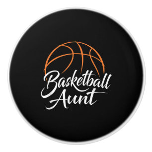 Bouton De Porte En Céramique Tante de basket-ball Basketball Maman Tante Cadeau