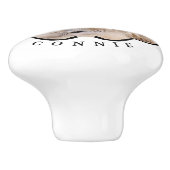 Bouton De Porte En Céramique Tapis noir ruban blanc (Côté)