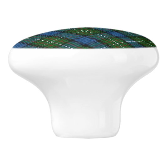 Bouton De Porte En Céramique Tartan officiel Fergusson avec monogramme / initia (Côté)