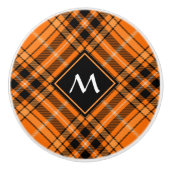 Bouton De Porte En Céramique Tartan orange d'Halloween (Devant)