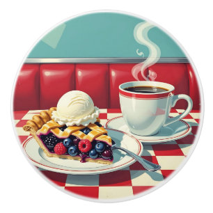 Bouton De Porte En Céramique Tarte aux fruits rouges, glace et café