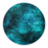 Bouton De Porte En Céramique Teal Galaxy Series 7 (Devant)