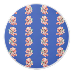 Bouton De Porte En Céramique Tedies roses gaies