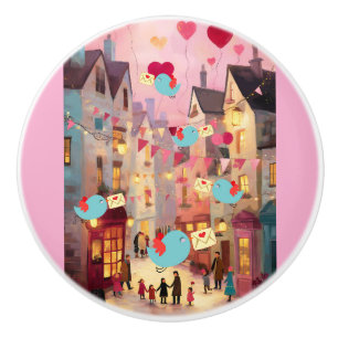 BOUTON DE PORTE EN CÉRAMIQUE TELLEMENT DE VALENTINES À LIVRER