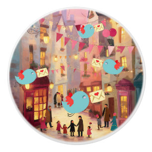 BOUTON DE PORTE EN CÉRAMIQUE TELLEMENT DE VALENTINS À LIVRER