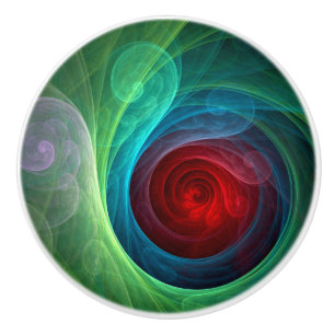 Bouton De Porte En Céramique Tempête rouge Floral Art moderne Abstrait Motif co