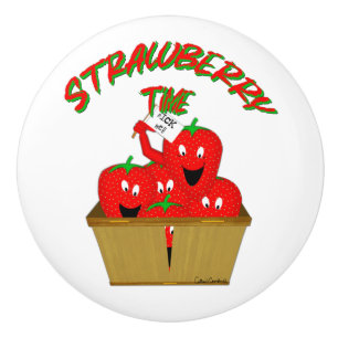 Bouton De Porte En Céramique Temps de la fraise !
